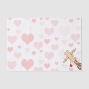 Papier Mousseline Girafe tenant un rose