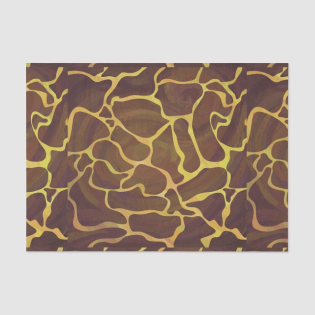 Papier Mousseline Giraffe Brown et jaune (Recto)