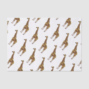 Papier Mousseline Giraffe Brown et jaune Silhouette