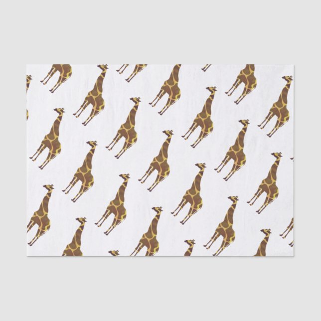 Papier Mousseline Giraffe Brown et jaune Silhouette (Recto)