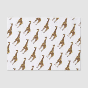 Papier Mousseline Giraffe Brown et jaune Silhouette