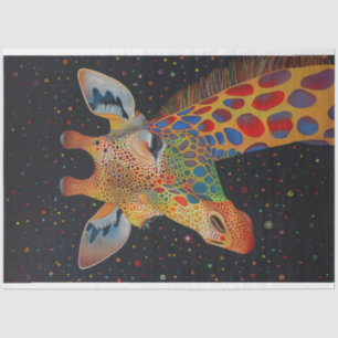 Papier Mousseline Giraffe Colorful Skin Circle Découpage Arrière - p