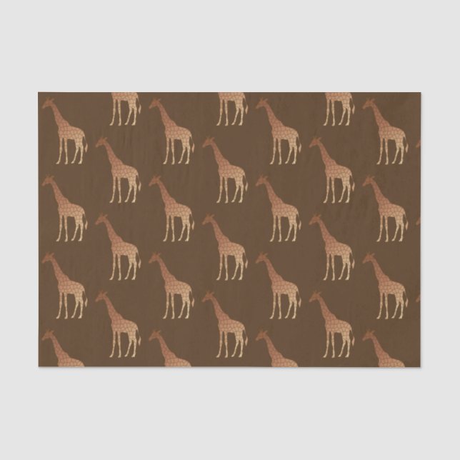 Papier Mousseline Giraffe géométrique moderne, cuivre et Brown (Recto)