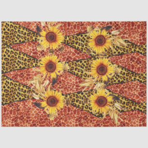 PAPIER MOUSSELINE GIRAFFE IMPRIMÉ, RIBBON DE FOURRURE LÉOPARDE ET SO