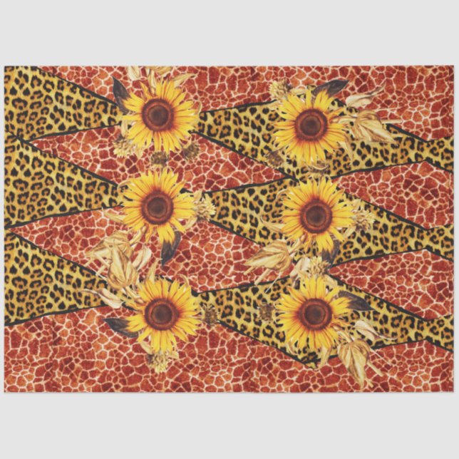 PAPIER MOUSSELINE GIRAFFE IMPRIMÉ, RIBBON DE FOURRURE LÉOPARDE ET SO (Recto)