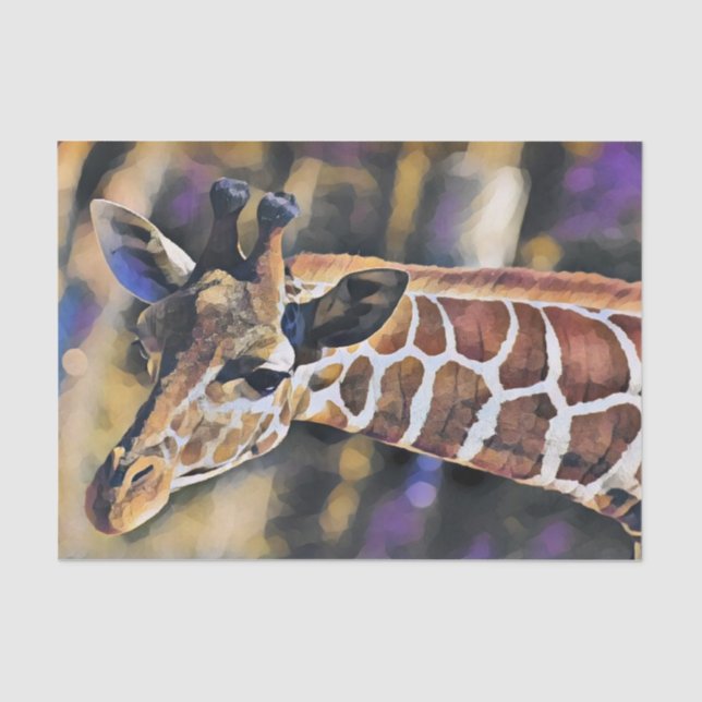 Papier Mousseline Giraffe Peinture art Vintage (Recto)