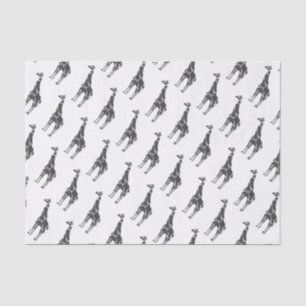 Papier Mousseline Giraffe Silhoutte noir et gris