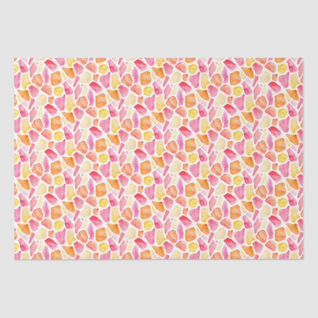 Papier Mousseline Giraffe Whimsical Lumineuse Imprimer rose orange j (Recto)