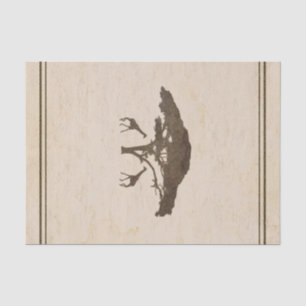 Papier Mousseline Giraffes Vintage Vieux Monde Safari personnalisés 