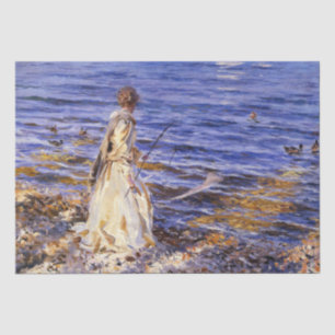Papier Mousseline Girl Fishing (par John Singer Sargent)