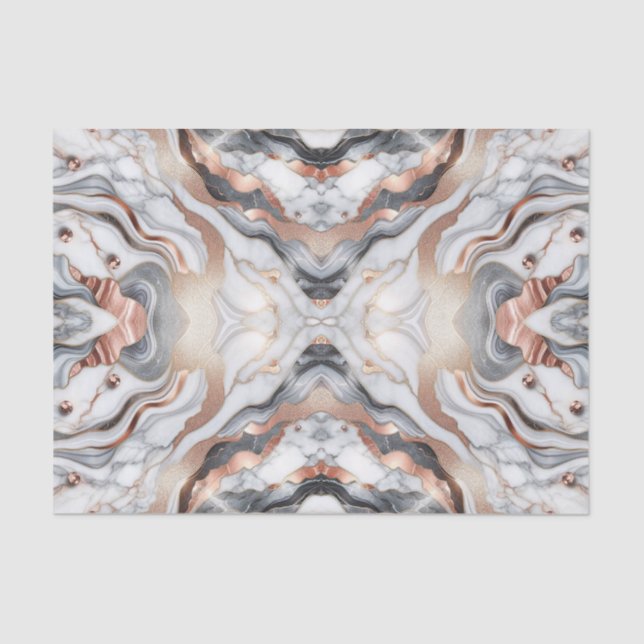 Papier Mousseline Girl Glam Rose Gold Argent & Marbre blanc (Recto)