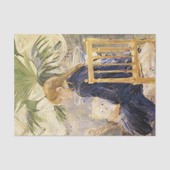 Papier Mousseline Girl With Dog par Berthe Morisot  (Recto)