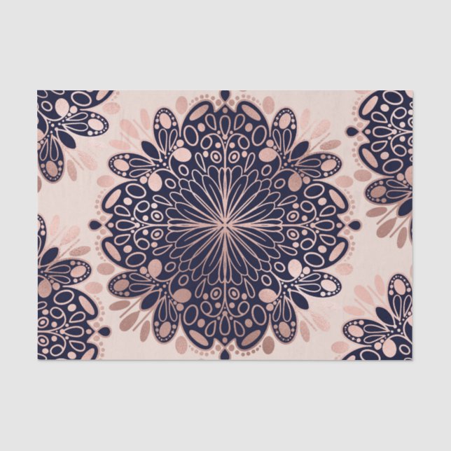 Papier Mousseline Girly Boho Rose Gold Blush (Recto)