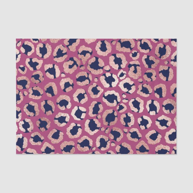 Papier Mousseline Girly moderne Rose Gold Marine violet Empreinte de (Recto)