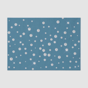 Papier Mousseline Glam Blue White Diamonds Réception de Mariage