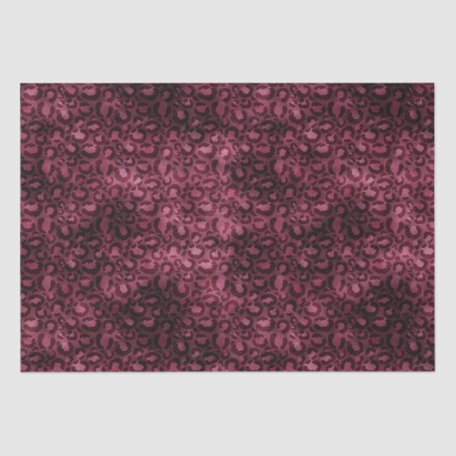 Papier Mousseline Glam Burgundy Empreinte de léopard (Recto)
