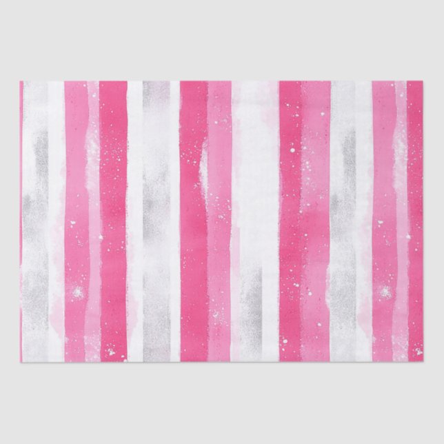 Papier Mousseline Glam en argent rose Abstraites rayures Anniversair (Recto)