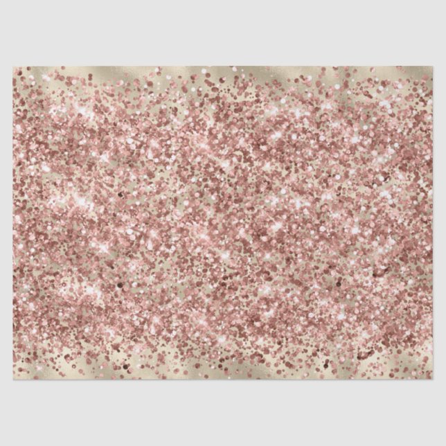 Papier Mousseline Glam Girl Rose or rose Parties scintillant étincel (Recto)
