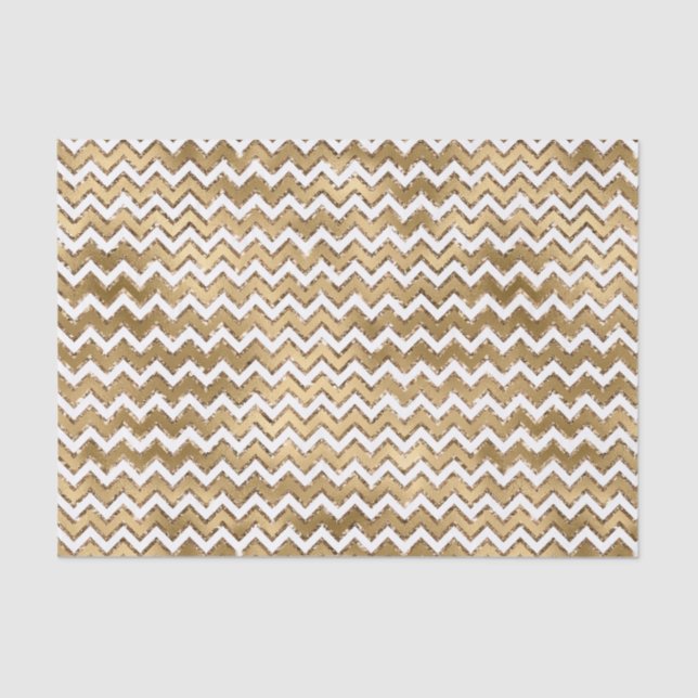 Papier Mousseline Glam Gold White Zigzag (Recto)