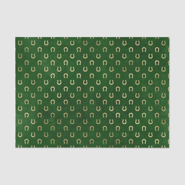Papier Mousseline Glam Green Golden Horseshoe Graphic (Recto)