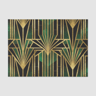Papier Mousseline Glamour Art Déco Or Émeraude