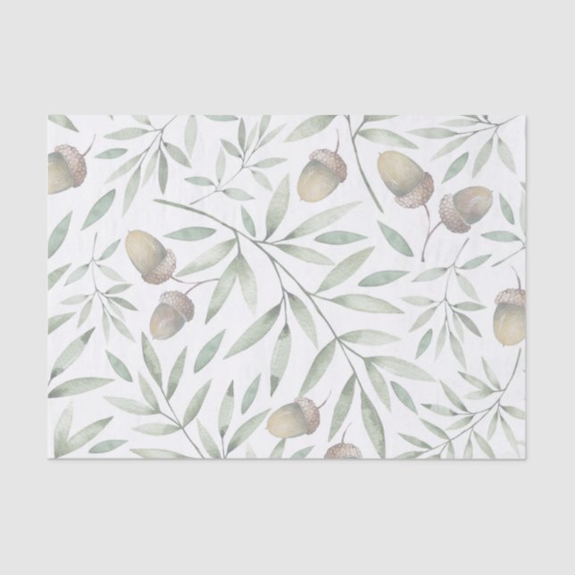 Papier Mousseline Glands et verts botaniques (Recto)