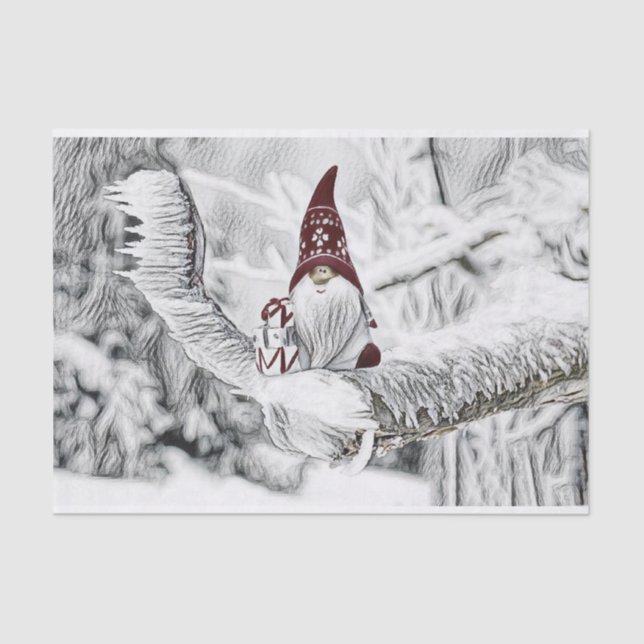 Papier Mousseline Gnomes dans la peinture à l'aquarelle de la neige (Recto)
