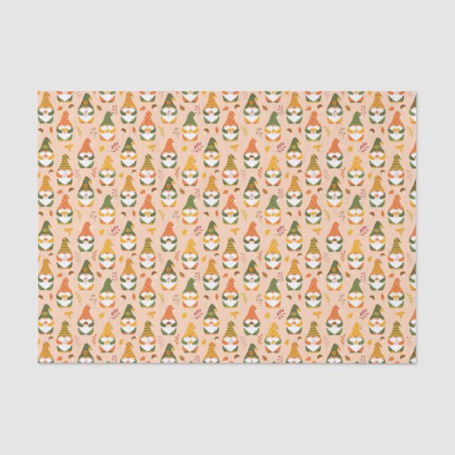 Papier Mousseline Gnomes d'automne dans le Motif forestier (Recto)
