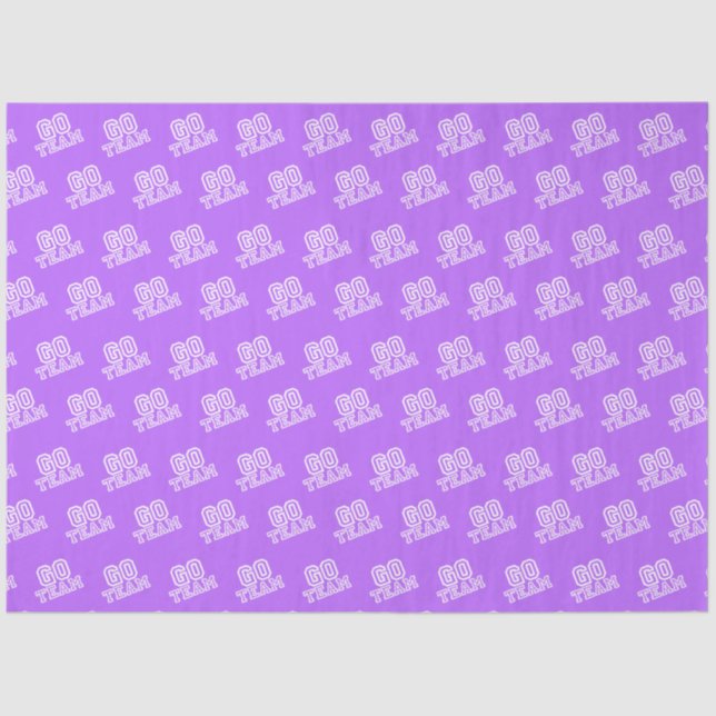Papier Mousseline Go Team Word Art en violet (Recto)