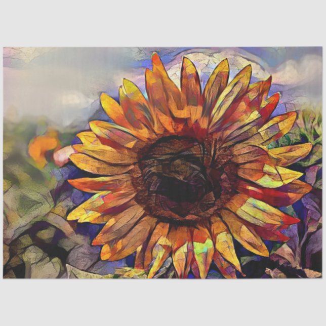 Papier Mousseline Gold Big Sunflower Elegance Collection (Recto)