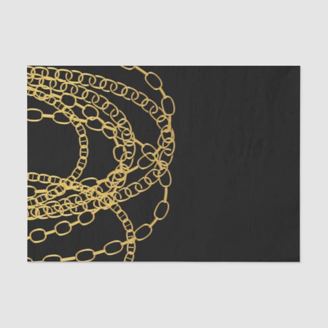 Papier Mousseline Gold Chains Black Hip hop Danse fête d'anniversair (Recto)