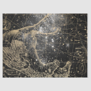 Papier Mousseline Gold et Black Galaxy Star Map Series Design 8