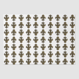 Papier Mousseline Gold Fleur de Lis Motif Découpage