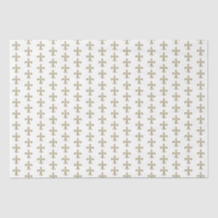 Papier Mousseline Gold Fleur de Lis Motif héraldique français Vintag