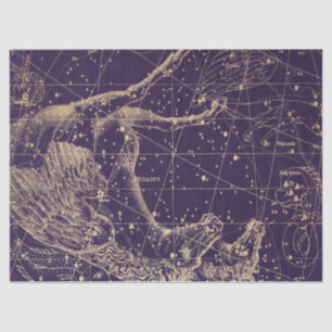 Papier Mousseline Gold Galaxy Star Map Series Design 3
