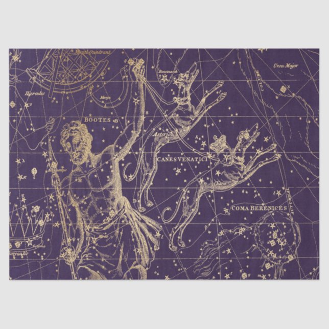 Papier Mousseline Gold Galaxy Star Map Series Design 5 (Recto)