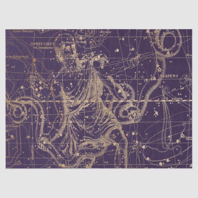 Papier Mousseline Gold Galaxy Star Map Series Design 9 (Recto)