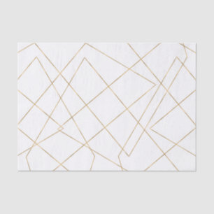 Papier Mousseline Gold Geometric Strokes Abstract