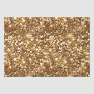 Papier Mousseline Gold Glitzy Glam Sparkle Hearts