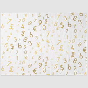 Papier Mousseline Gold Luxury Numéros & Devise Symboles Motif