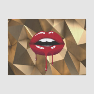 Papier Mousseline Gold Party Glam Luxury Red Drips