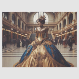 Papier Mousseline Gold Princess Steampunk Découpage victorienne