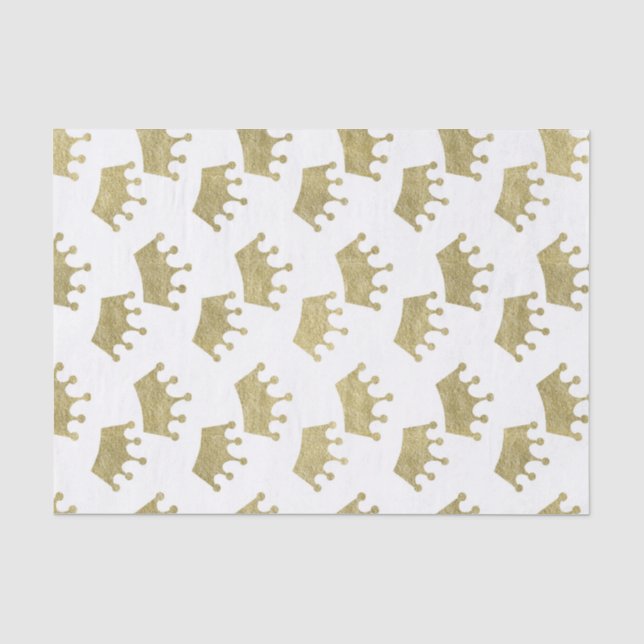 Papier Mousseline Gold Royal Crowns Fairytale Princess Baby shower (Recto)