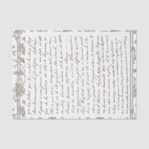 Papier Mousseline Gold Script Vintage Floral Chinoiserie