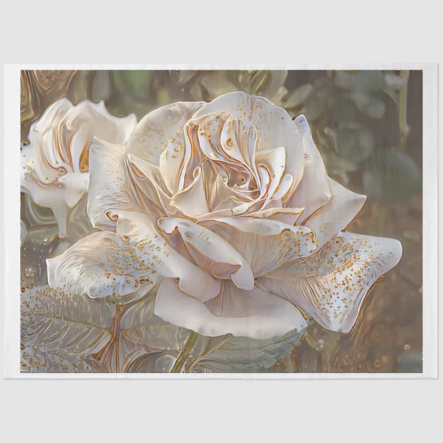 Papier Mousseline Gold Silk Rose Art Dream (Recto)
