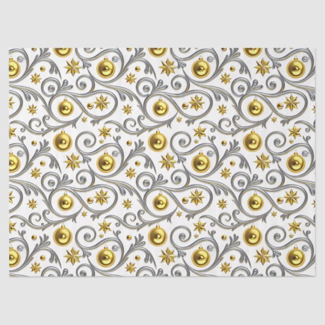Papier Mousseline Gold & Silver Swirl Elegance (Recto)