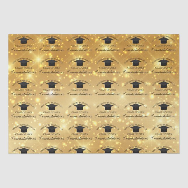 Papier Mousseline Gold Sparkle Graduate sur mesure élégante (Recto)