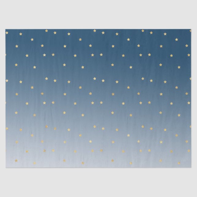 Papier Mousseline Gold Stars Sky Shine Bright Ombre (Recto)