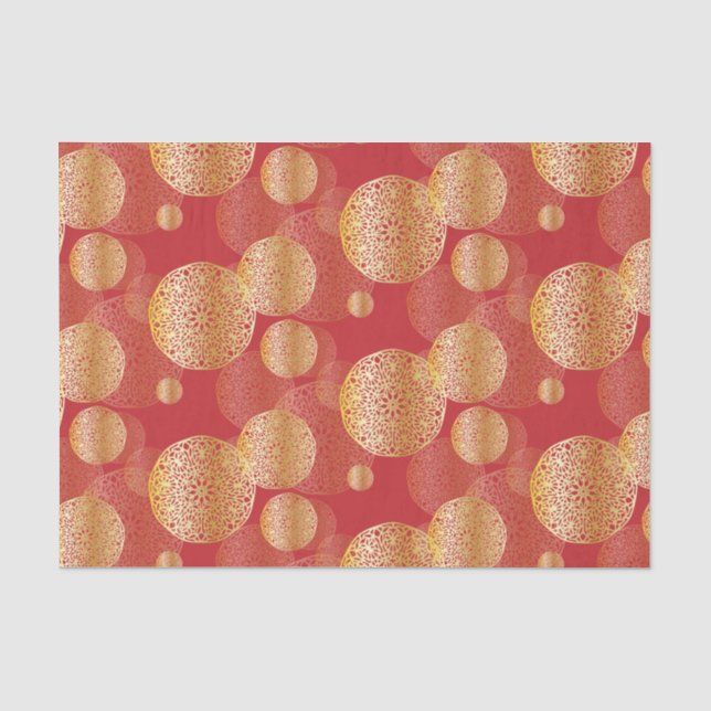 Papier Mousseline Golden Elegant Splendid Oriental Ornamor Motif (Recto)