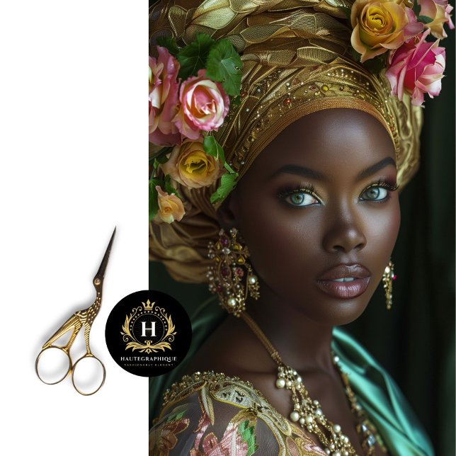 Papier Mousseline Golden Floral Couronne Regal Portrait Découpage (Créateur téléchargé)